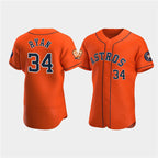 Houston Astros #34 Nolan Ryan Orange 60th Anniversary Flex Base Stitched Baseball Jersey