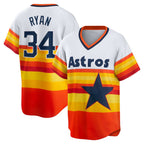 Houston Astros #34 Nolan Ryan White Home Cooperstown Collection Player Baseball Jersey