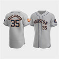 Houston Astros #35 Justin Verlander Gray 60th Anniversary Flex Base Stitched Baseball Jersey