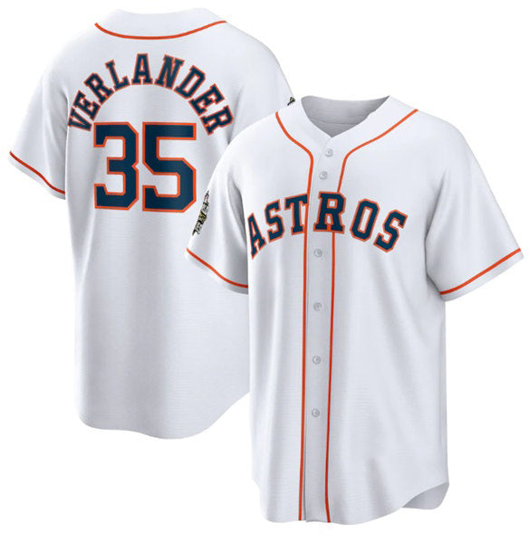 Houston Astros #35 Justin Verlander White 2022 World Series Home Stitched Baseball Jersey