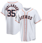 Houston Astros #35 Justin Verlander White 2022 World Series Home Stitched Baseball Jersey