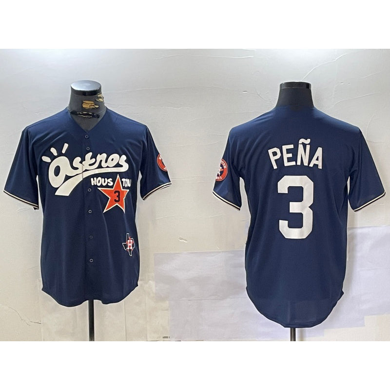 Houston Astros #3 Jeremy Pena Black Cactus Jack Vapor Premier Stitched Baseball Jersey