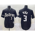 Houston Astros #3 Jeremy Pena Black Gothic 'Houston Born Barrio Raised' Limited Stitched Baseball Jersey