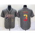 Houston Astros #3 Jeremy Pena Number Grey Gridiron Cool Base Stitched Baseball Jersey