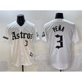 Houston Astros #3 Jeremy Pena White Gothic 'Houston Born Barrio Raised' Limited Stitched Baseball Jersey