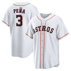 Houston Astros #3 Jeremy Peña White Home Replica Baseball Jersey