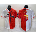 Houston Astros #3 Jeremy Pena White Orange Split Stitched Baseball Jersey