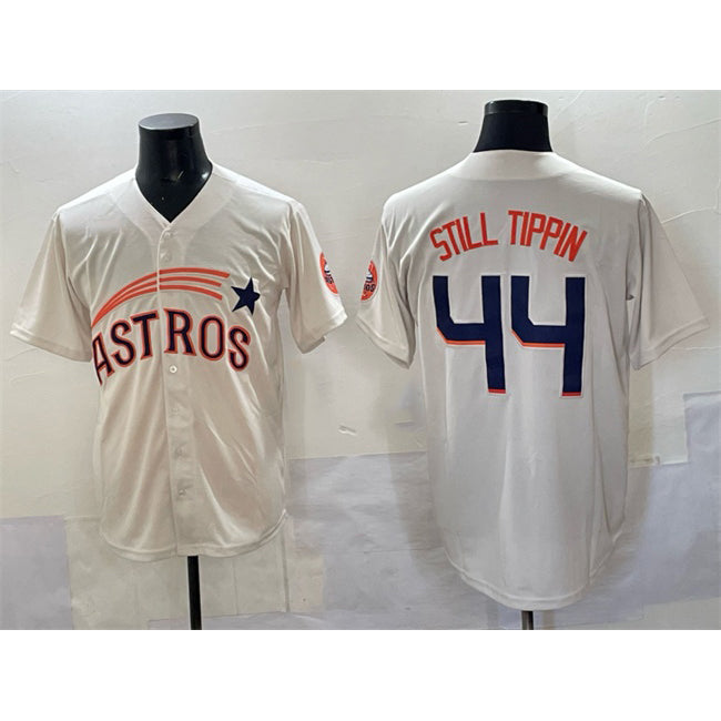 Houston Astros #44 Still Tippin Cream Throwback Cooperstown Collection Limited Stitched Baseball Jersey