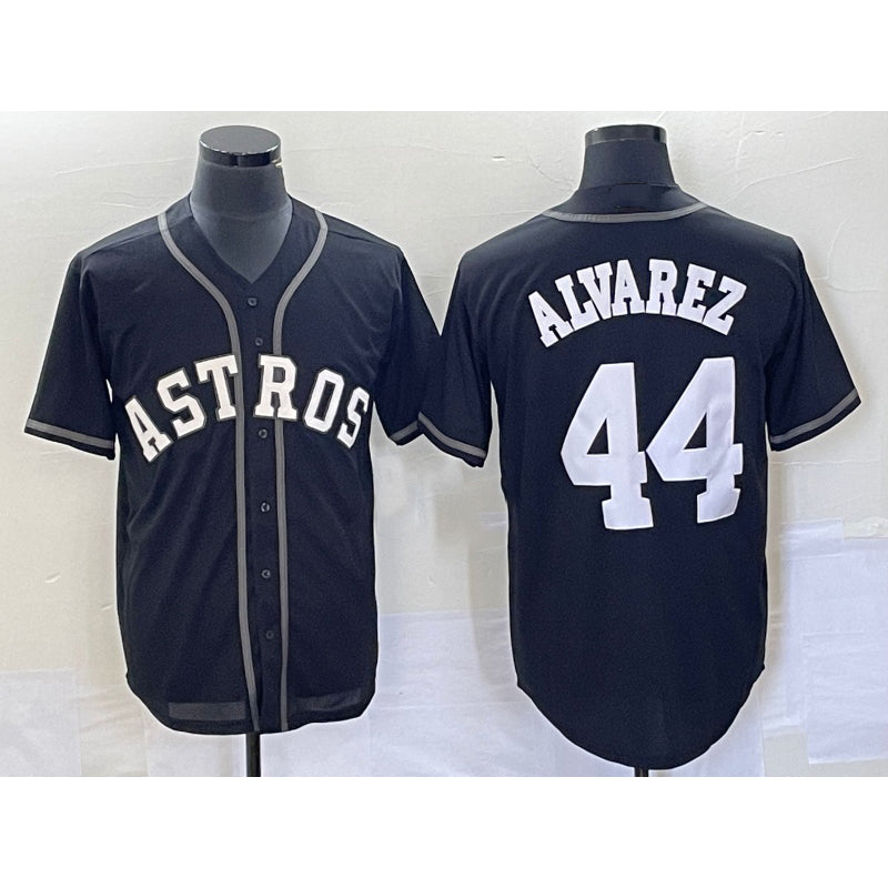 Houston Astros #44 Yordan Alvarez Black Cool Base Stitched Baseball Jersey