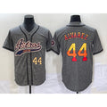 Houston Astros #44 Yordan Alvarez Number Grey Gridiron Cool Base Stitched Baseball Jersey