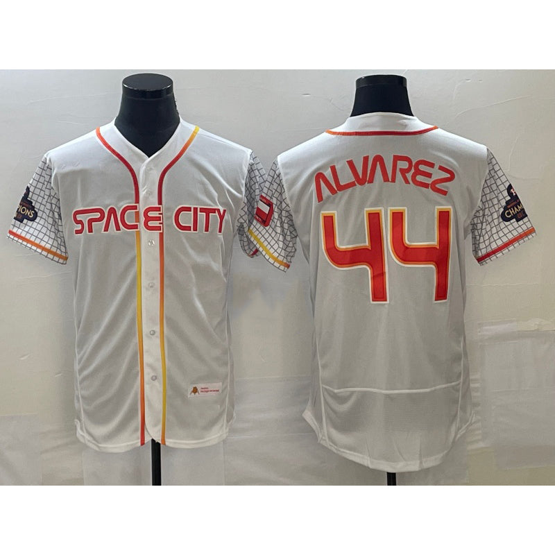 Houston Astros #44 Yordan Alvarez Number White 2023 City Connect Flex Base Stitched Baseball Jersey