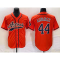 Houston Astros #44 Yordan Alvarez Orange With Patch Cool Base Stitched Baseball Jersey