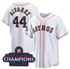 Houston Astros #44 Yordan Alvarez White 2022 World Series Champions Home Stitched Baseball Jersey