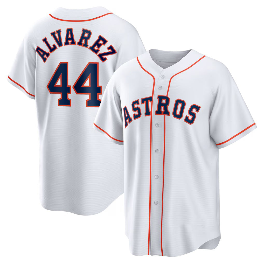 Houston Astros #44 Yordan Álvarez White Home Replica Player Baseball Jersey