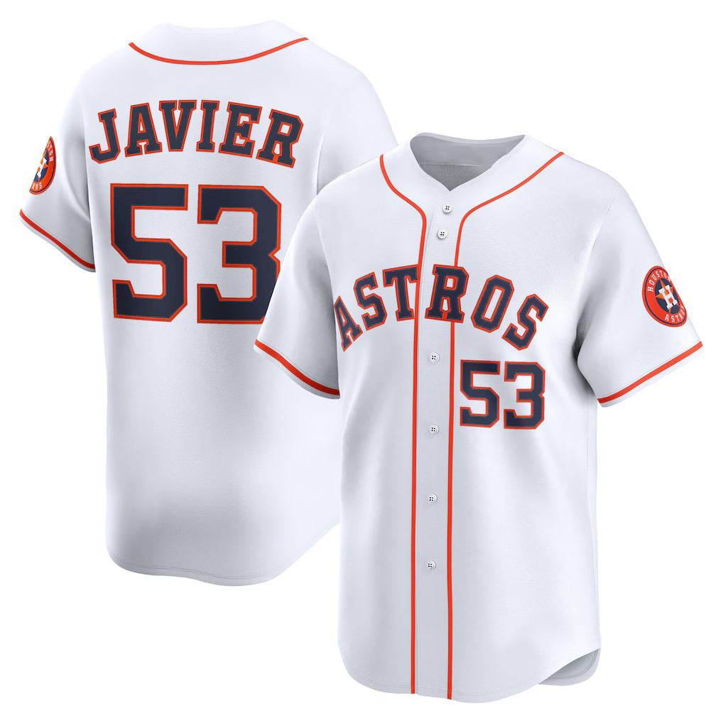 Houston Astros #53 Cristian Javier White Home Limited Player Baseball Jersey