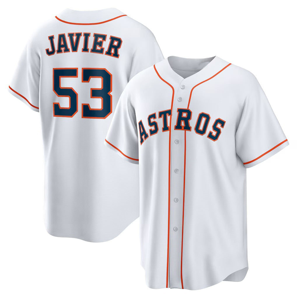 Houston Astros #53 Cristian Javier White Home Replica Baseball Jersey