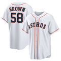 Houston Astros #58 Hunter Brown White Home Replica Baseball Jersey
