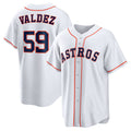 Houston Astros #59 Framber Valdez White Home Replica Baseball Jersey