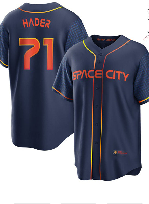 Houston Astros #71 Josh Hader 2022 Navy Blue City Connect Cool Base Stitched Baseball Jersey