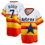 Houston Astros #7 Craig Biggio White Home Cooperstown Collection Player Baseball Jersey
