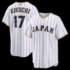 Japan Baseball #17 Yusei Kikuchi 2026 World Baseball Classic Home Stadium Baseball Jersey - White