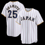 Japan Baseball #25 Kazuma Okamoto 2026 World Baseball Classic Home Stadium Baseball Jersey - White
