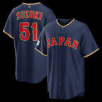 Japan Baseball #51 Seiya Suzuki 2026 World Baseball Classic Road Stadium Baseball Jersey - Navy