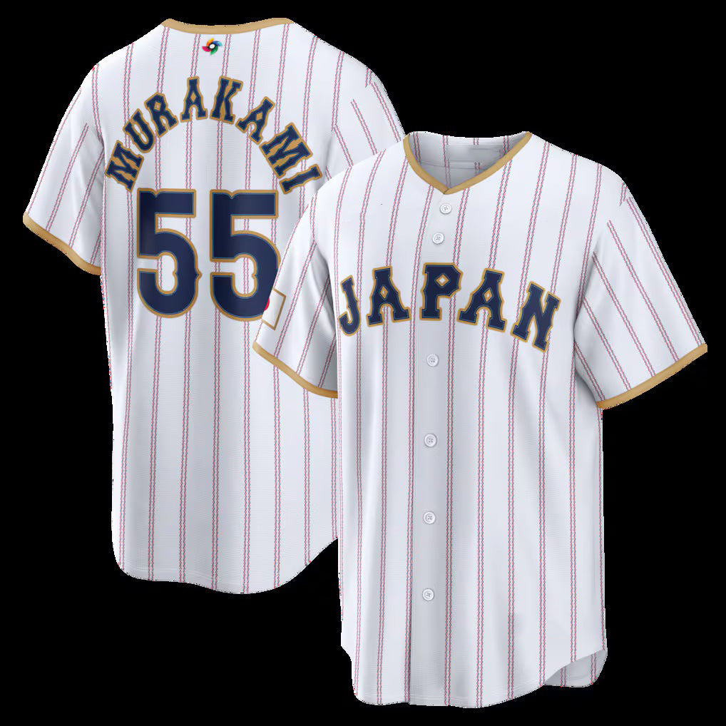Japan Baseball #55 Munetaka Murakami 2026 World Baseball Classic Home Stadium Baseball Jersey - White