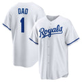 Kansas City Royals #1 Dad Home White Replica Baseball Jersey