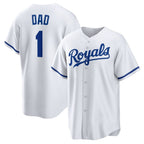 Kansas City Royals #1 Dad Home White Replica Baseball Jersey