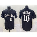 Kansas City Royals #16 Bo Jackson Black 'Gothic Crown Edition' Vapor Premier Limited Stitched Baseball Jersey