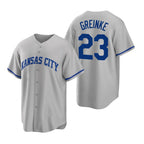 Kansas City Royals #23 Zack Greinke Grey Cool Base Stitched Baseball Jersey
