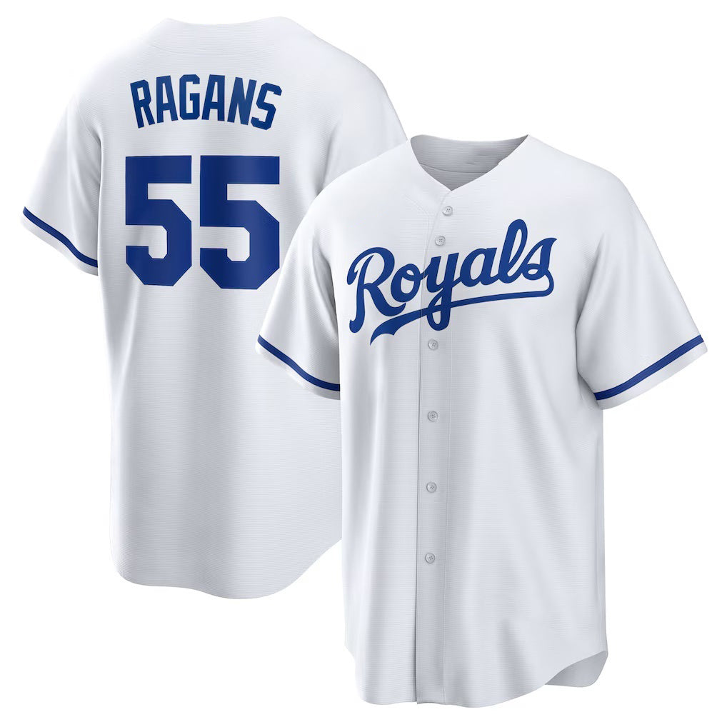 Kansas City Royals #55 Cole Ragans White Home Replica Baseball Jersey