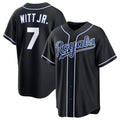 Kansas City Royals #7 Bobby Witt Jr. Black Out Stitched Baseball Jersey