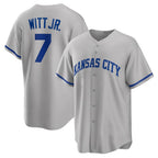 Kansas City Royals #7 Bobby Witt Jr. Gray Road Replica Baseball Jersey