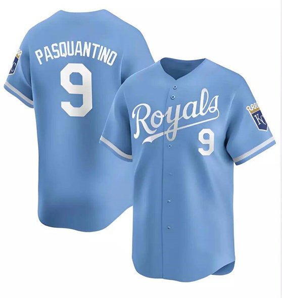 Kansas City Royals #9 Vinnie Pasquantino Light Blue Alternate Limited Stitched Baseball Jersey