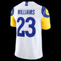 LA.Rams #23 Kyren Williams White Vapor F.U.S.E. Sewn Down Limited Stitched Football American Jersey