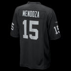 LV.Raiders #15 Fernando Mendoza Black 2026 Draft First Round Pick No. 1 Team Game Jersey