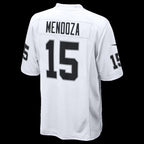 LV.Raiders #15 Fernando Mendoza Black 2026 Draft First Round Pick No. 1 Team Game Jersey