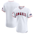 Los Angeles Angels White Home Elite Patch Baseball Jersey
