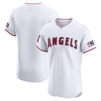 Los Angeles Angels White Home Elite Patch Baseball Jersey