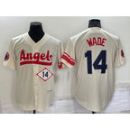 Los Angeles Angels #14 Tyler Wade Number Cream 2022 City Connect Cool Base Stitched Baseball Jersey