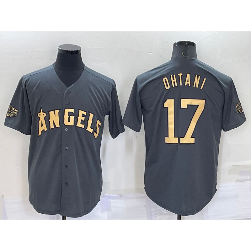 Los Angeles Angels #17 Shohei Ohtani Grey 2022 All Star Stitched Cool Baseball Jersey
