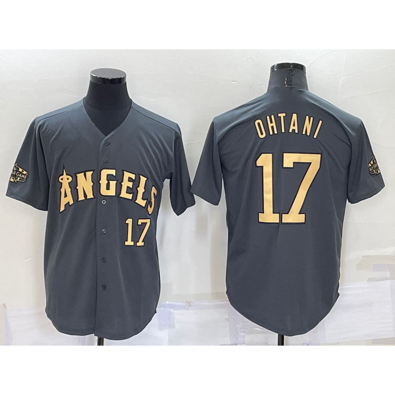 Los Angeles Angels #17 Shohei Ohtani Number Grey 2022 All Star Stitched Cool Baseball Jersey