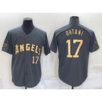 Los Angeles Angels #17 Shohei Ohtani Number Grey 2022 All Star Stitched Cool Baseball Jersey