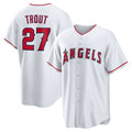 Los Angeles Angels #27 Mike Trout White Home Replica Player Name Baseball Jersey
