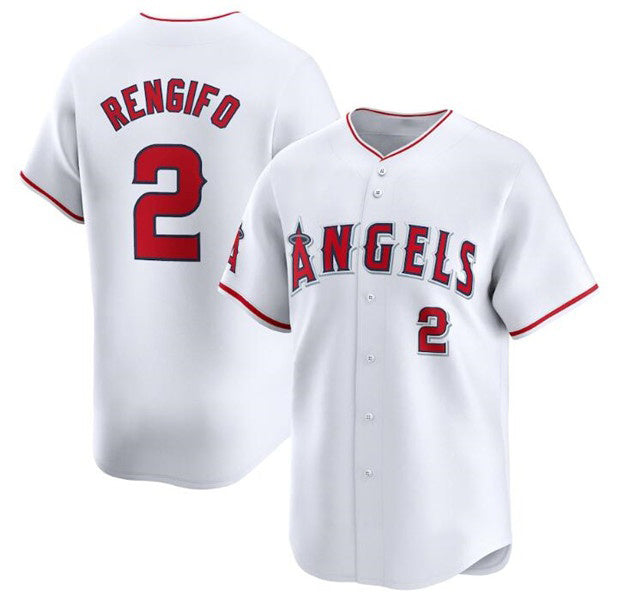 Los Angeles Angels #2 Luis Rengifo White Home Limited Stitched Baseball Jersey