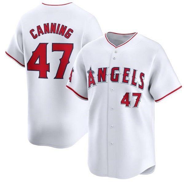 Los Angeles Angels #47 Griffin Canning White Home Limited Stitched Baseball Jersey