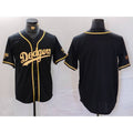 Los Angeles Dodgers Blank Black Gold World Series Champions Cool Base Stitched Baseball jersey