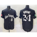 Los Angeles Dodgers Front #8 Back #24 Kobe Bryant Black Mexico 2025 LA Gothic Style With Fernando Patch Vapor Premier Limited Stitched Baseball jersey
